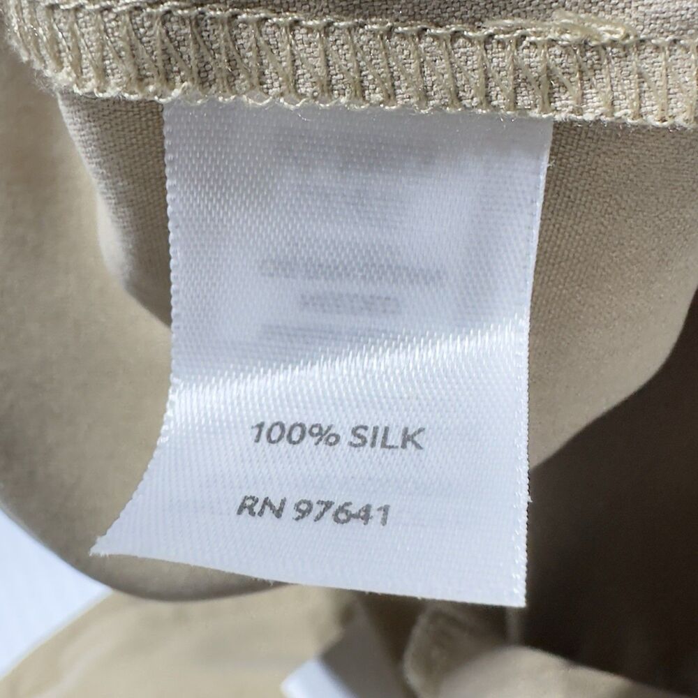 J. Jill Wide Leg 100% Silk Pants Size L Large Tan Khaki NWT - Picture 4 of 11